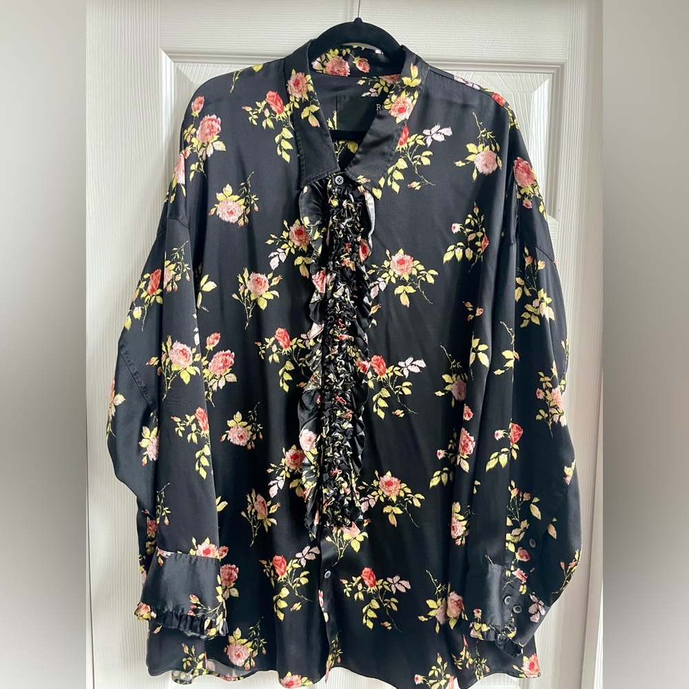 R13 Drop Neck Tuxedo Shirt